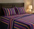 Double Cot Classic Checked Bedsheet – Blue & Pink