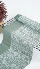 Double Cot Floral Bedsheet – Mint Green