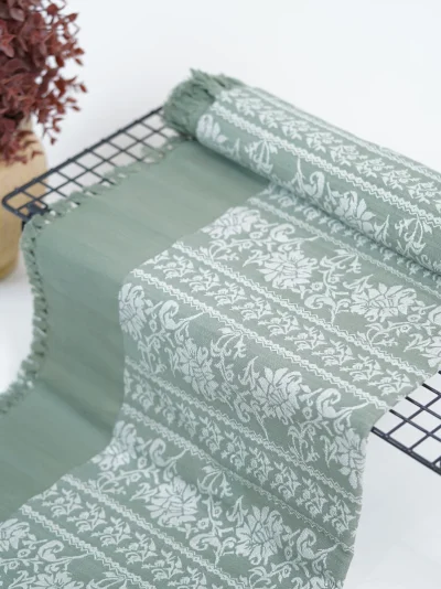 Double Cot Floral Bedsheet – Mint Green